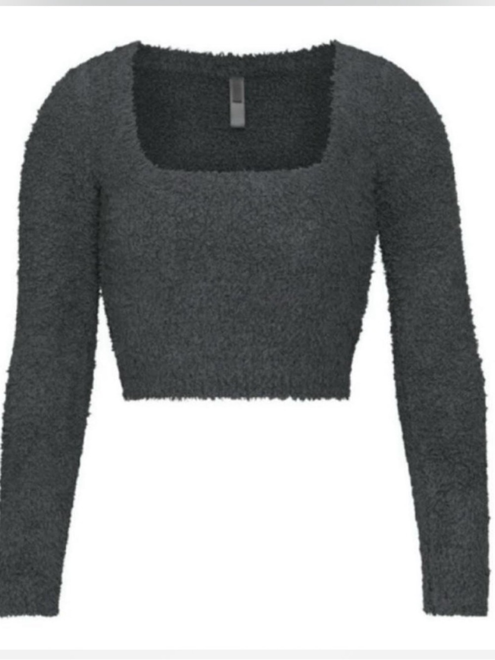 SKIMS Fuzzy Square Neck Cropped Sweater - Juniper